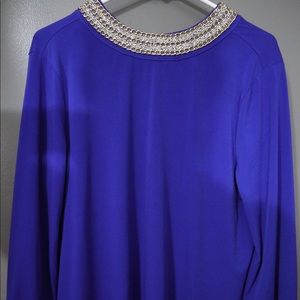 Royal blue formal blouse